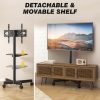 Universal Mobile TV Cart with Mute Wheel for 23in-55inch TV up to 88lbs