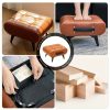 [Stylish Leather Stool] 1pc Stylish & Versatile High Quality Oil Wax Leather Low Stools, Footstools, Leather Padded Footstools - For Sofa End, Shoe Changing Stools For Living Rooms, Corridors, Foyers, Entrance, Bedroom, Home Decor Furniture, Furniture For Home