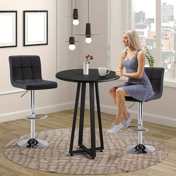 Bar Stools, PU Leather Adjustable Swivel Barstools, Kitchen Counter Height, Set of 2/4