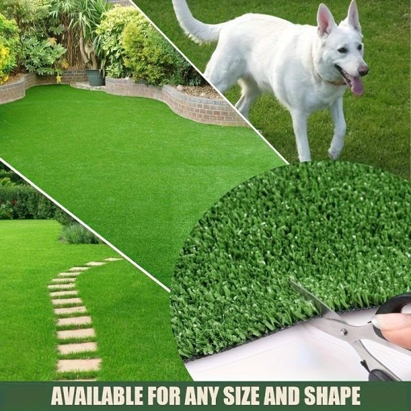 product-fancy-9f42cf3a-c5cb-4a8f-8f08-051a27cffb43 3x32 FT Commercial Grade Synthetic Grass Mat, 0.6in Height, for Outdoor Garden, Balcony, and Pet Areas, Friendly with Drainage Holes, Realistic Look