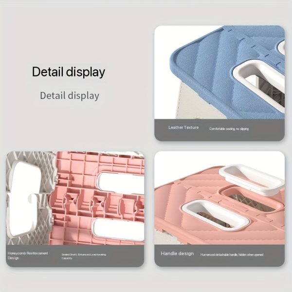 加大尺寸家用折叠阶梯凳 - (1个装) 防滑表面阶梯凳，多种尺寸可选，承重量至310磅 - 坚固轻便ABS塑料折叠阶梯凳，适用于厨房、卧室、浴室和客厅