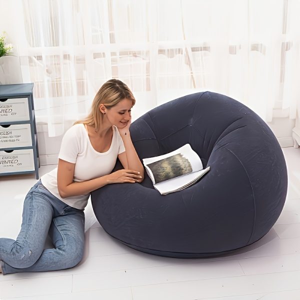 One Large Bean Bag Chair, Inflatable Lounge Chair, Soft And Comfy, Perfect for Outdoor Use, a Relaxed Seating Option, Tatami-Style Chair, Sofa Cover, Lazy Sofa, Round Single Sofa Ideal for Living Rooms, Office Breaks, And Outdoor Picnics Or Camping.