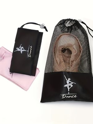 Ballet Dance Travel Shoe Bags - Ballet Dance Shoe Organizer with Mesh and Velvet Pockets for Christmas trip and Dance Class, Hanging Shoe Organizers