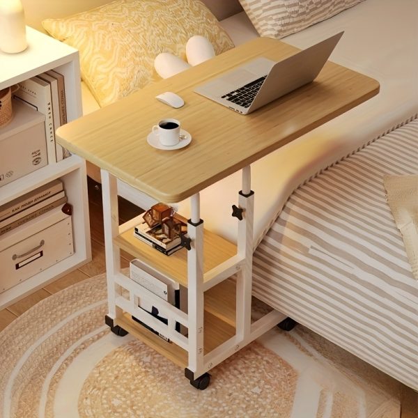 A Versatile And Portable Computer Desk Suitable for Home Use, Including Bedrooms And Living Rooms. This Easy And Adjustable Writing Desk Is Ideal for Students, Featuring 360-Degree Rotating Wheels, Making It a Great Birthday Present