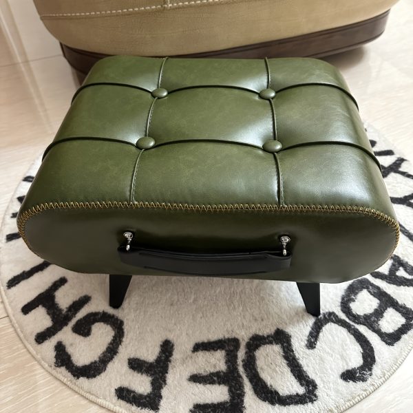 [Stylish Leather Stool] 1pc Stylish & Versatile High Quality Oil Wax Leather Low Stools, Footstools, Leather Padded Footstools - For Sofa End, Shoe Changing Stools For Living Rooms, Corridors, Foyers, Entrance, Bedroom, Home Decor Furniture, Furniture For Home