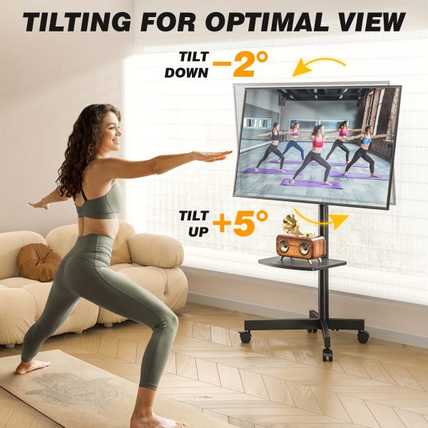 Universal Mobile TV Cart with Mute Wheel for 23in-55inch TV up to 88lbs