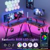 product-fancy-af224d18-5564-421e-be27-63de7f92faef Mr IRONSTONE 51 Inch L-Shaped Gaming Desk with Display Stand-like Top (Compatible with PC/Laptop/Tablet) - Heavy-Duty Metal Frame & X-Legs, Easy Assembly Computer Table for Home Office, Esports Setup, Corner Desk, No Wood, Black (Game