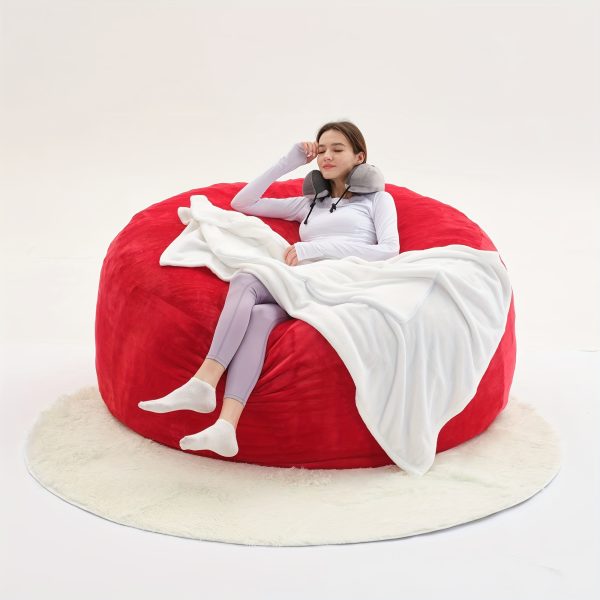 product-fancy-b4305ab9-45a1-45b3-bec8-d2d49dba7e7b Beanbag Sofa Chair Include Filler( The Set Contains Bean Bag Chair, U-shape Pillow, Blanket, 6FT Carpet), Large Round Soft Removable Machine Washable Beanbag Sofa, 50 Lb Memory Sponge Filled Living Room Bedroom Gamingroom Sofa Bed Relaxation