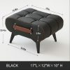 [Stylish Leather Stool] 1pc Stylish & Versatile High Quality Oil Wax Leather Low Stools, Footstools, Leather Padded Footstools - For Sofa End, Shoe Changing Stools For Living Rooms, Corridors, Foyers, Entrance, Bedroom, Home Decor Furniture, Furniture For Home