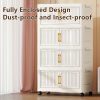 product-fancy-beaa6bdb-ea28-4fff-8974-fc7dcb74830f 加厚大容量多层塑料折叠储物柜 重型落地式整理柜 顺滑滑轮 家用办公室厨房浴室 节省空间易组装