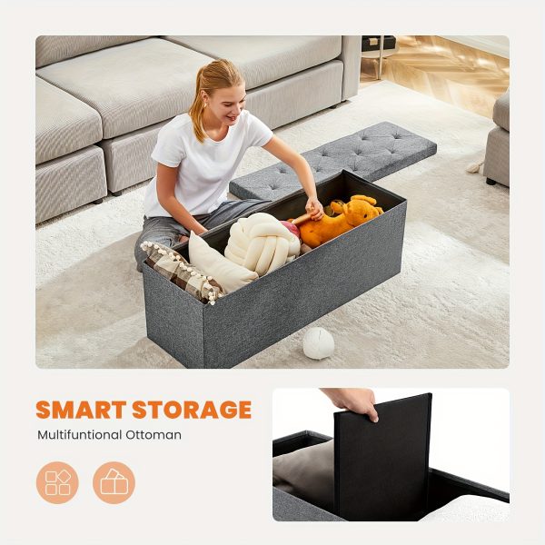 product-fancy-c4f33304-3e0b-45bc-a60f-5bdc1ddce34f 储物脚凳,折叠式脚凳,带储物的脚凳,床尾长椅,加厚坐垫,卧室客厅用储物长椅,母亲节贴心礼物