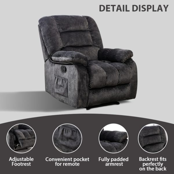 product-fancy-c58317bd-49fb-4875-bac8-9cd61f6753fd Oversized Manual Massage Recliner Chair for Elderly & Adults, Heavy Duty Fabric Living Room Sofa with Heat, Vibration, USB Port, Remote Control, and Thickened Padded Seat