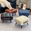 [Stylish Leather Stool] 1pc Stylish & Versatile High Quality Oil Wax Leather Low Stools, Footstools, Leather Padded Footstools - For Sofa End, Shoe Changing Stools For Living Rooms, Corridors, Foyers, Entrance, Bedroom, Home Decor Furniture, Furniture For Home