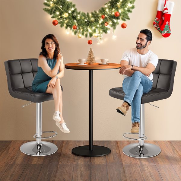 Bar Stools, PU Leather Adjustable Swivel Barstools, Kitchen Counter Height, Set of 2/4