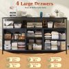 product-fancy-d7961675-28d7-4c94-abc3-66375779c4c7 TV Stand Dresser, Closet Organization Systems, Media Console Table with 5 Drawers, Power Outlets and LED Lights, for 50 Inch Television, Storage & Home Organization