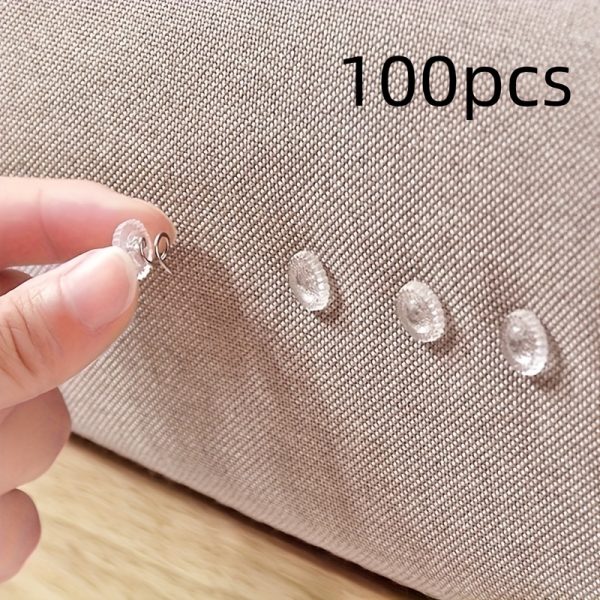 [100pcs Invisible Fasteners] 100pcs Anti-Slip, Durable Invisible Sofa Cushion Fasteners | Securely Fastening Sheets and Home Textiles, Easy to Use with Hidden Design