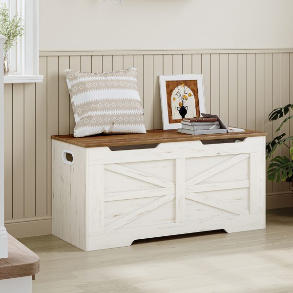 product-fancy-e15cf366-9268-455c-9ef0-94f5bad2d184 Storage Chest, Trunk, And Wooden Bench - a 39.4" Lift-Top Organizer Featuring Two Safety Hinges, Perfect for Shoes in The Entryway, Bedroom, Or Living Room, Available in White, Rustic Brown, And Black/Greige, Storage Boxes for Organizing