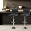 Bar Stools, PU Leather Adjustable Swivel Barstools, Kitchen Counter Height, Set of 2/4