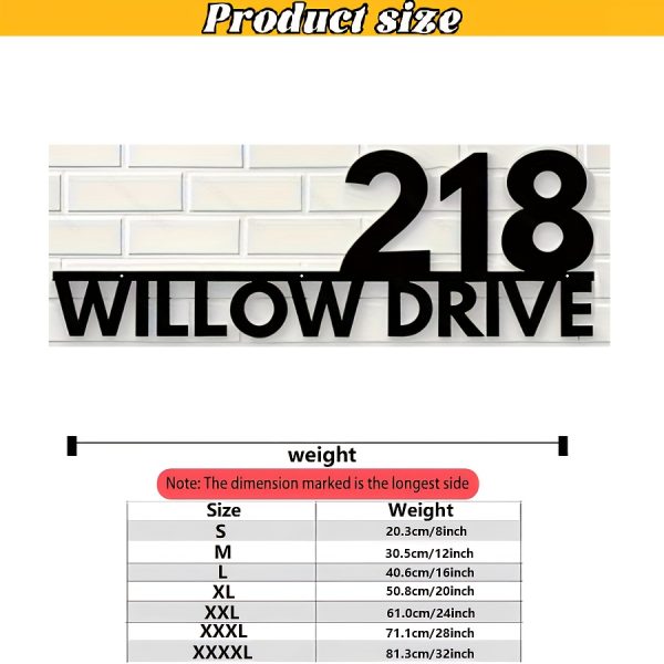 product-fancy-e404ddca-4485-42a9-9ca9-9f74aafc3840 High-Quality Contemporary Metal Address Plaque - Personalized Home Number/Business Name, Matte Black Corrosion-Resistant Design, Suitable for Residential/Apartment/Commercial Outdoor Use, Easy Installation Without Power, Elegant Weather-Resistant De