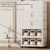 product-fancy-e8440520-af75-423e-bcf4-64f2ce09cb5c 加厚大容量多层塑料折叠储物柜 重型落地式整理柜 顺滑滑轮 家用办公室厨房浴室 节省空间易组装