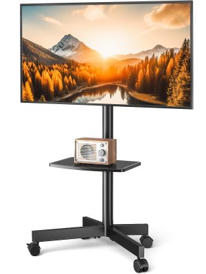 Universal Mobile TV Cart with Mute Wheel for 23in-55inch TV up to 88lbs