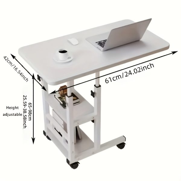 A Versatile And Portable Computer Desk Suitable for Home Use, Including Bedrooms And Living Rooms. This Easy And Adjustable Writing Desk Is Ideal for Students, Featuring 360-Degree Rotating Wheels, Making It a Great Birthday Present