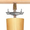 Anwenk Leg Mounting Plates, Industrial Strength T-Plate 5/16" (M8) for Attaching Furniture Legs, Complete with Hanger Bolts And Screws, Designed to Reinforce Weak Furniture And Repair Damaged Sofa Or Couch Seats, Available in a Set of 4