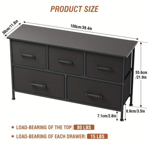 product-fancy-f2c0e4b9-d38f-438a-88a4-117d4c00f902 Black/Grey/Nature 5/8/9 Fabric Drawers Dresser For Bedroom, Storage Drawers, Chest Organizer Units With Wooden And Steel Frame Top For Bedroom, Living Room, Closet, Living Room, Entryway
