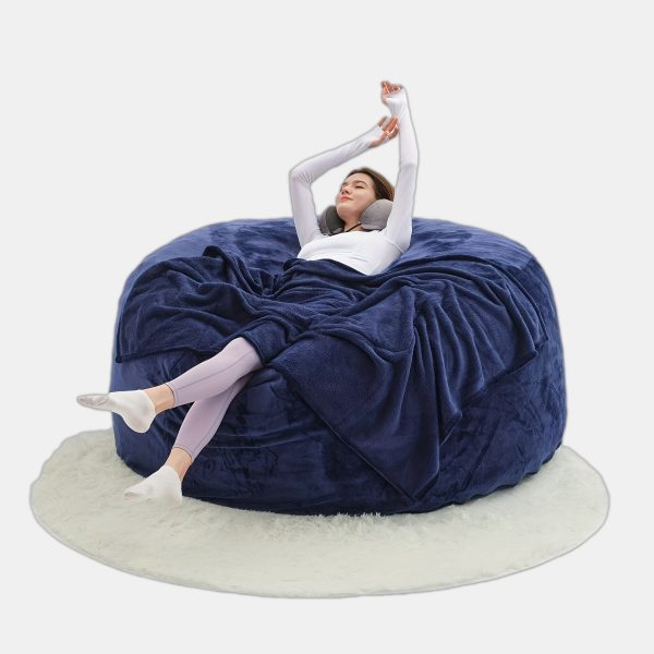 product-fancy-f7759705-49da-4432-ba03-f8cffae4037c Beanbag Sofa Chair Include Filler( The Set Contains Bean Bag Chair, U-shape Pillow, Blanket, 6FT Carpet), Large Round Soft Removable Machine Washable Beanbag Sofa, 50 Lb Memory Sponge Filled Living Room Bedroom Gamingroom Sofa Bed Relaxation