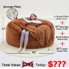 product-fancy-f8850f8a-c4ca-43ad-a219-b3a8c134c342 Beanbag Sofa Chair Include Filler( The Set Contains Bean Bag Chair, U-shape Pillow, Blanket, 6FT Carpet), Large Round Soft Removable Machine Washable Beanbag Sofa, 50 Lb Memory Sponge Filled Living Room Bedroom Gamingroom Sofa Bed Relaxation
