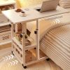 A Versatile And Portable Computer Desk Suitable for Home Use, Including Bedrooms And Living Rooms. This Easy And Adjustable Writing Desk Is Ideal for Students, Featuring 360-Degree Rotating Wheels, Making It a Great Birthday Present