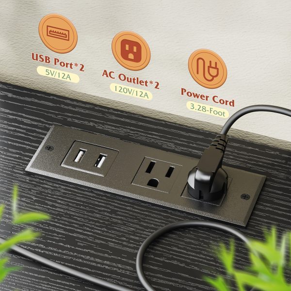 product-fancy-fe426a52-0259-411d-b142-d3122ad352ab TV Stand Dresser, Closet Organization Systems, Media Console Table with 5 Drawers, Power Outlets and LED Lights, for 50 Inch Television, Storage & Home Organization