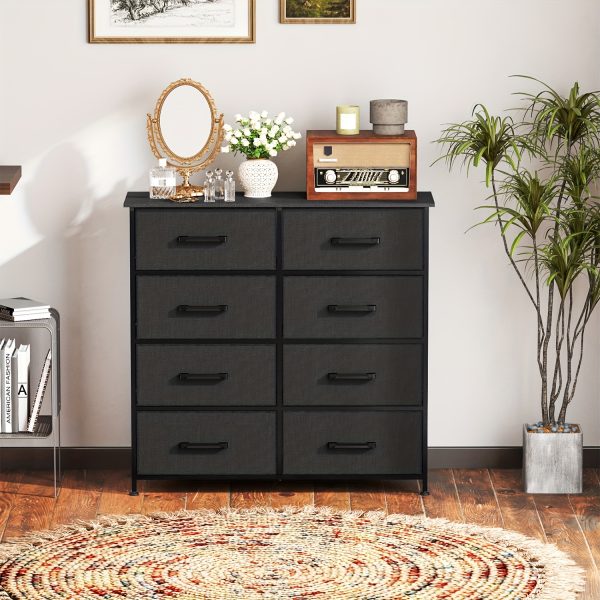 product-fancy-fec6be36-7f18-4f71-85de-43c7831cd54c Black/Grey/Nature 5/8/9 Fabric Drawers Dresser For Bedroom, Storage Drawers, Chest Organizer Units With Wooden And Steel Frame Top For Bedroom, Living Room, Closet, Living Room, Entryway