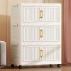 product-fancy-ff51a4bc-5dbf-4356-a41f-dc07b4c49109 加厚大容量多层塑料折叠储物柜 重型落地式整理柜 顺滑滑轮 家用办公室厨房浴室 节省空间易组装