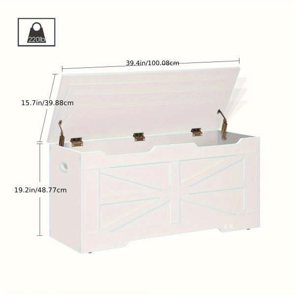 product-fancyalgo-toaster-api-toaster-processor-image-cm2in-82aa7c0a-00aa-11f0-b200-0a580a673132 Storage Chest, Trunk, And Wooden Bench - a 39.4" Lift-Top Organizer Featuring Two Safety Hinges, Perfect for Shoes in The Entryway, Bedroom, Or Living Room, Available in White, Rustic Brown, And Black/Greige, Storage Boxes for Organizing