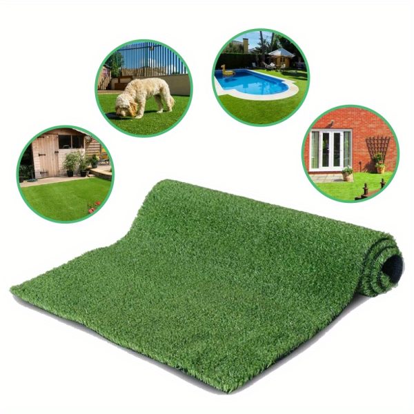 product-open-0091f9e11e9a448bbb47be45dceede17-goods 3x32 FT Commercial Grade Synthetic Grass Mat, 0.6in Height, for Outdoor Garden, Balcony, and Pet Areas, Friendly with Drainage Holes, Realistic Look
