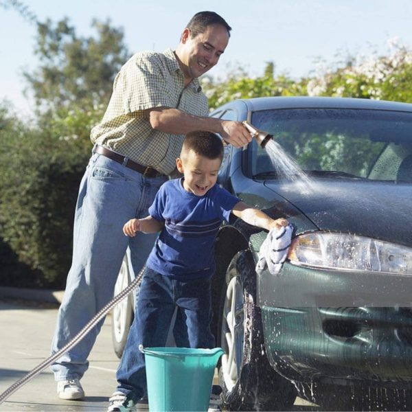 product-open-0478a98a84474afb98792b5877a55c96-goods Heavy Duty 100ft/ 50ft Stainless Steel Water Hose with 10 Function Nozzle - Pet Safe High Garden Water Hose, Car Wash Water Hose, No Need to Worry About Pressure, Bend or Stretch, Durable and Break Resistant, with Portable and Wrap-Free Design