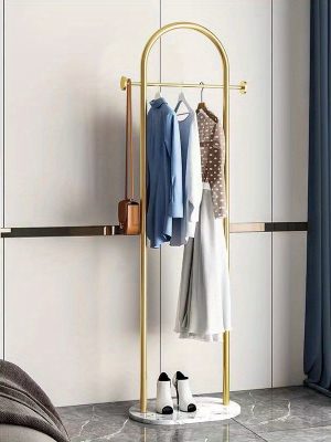 大理石家用衣架落地卧室简易衣架挂衣架子网红衣帽架置物衣服挂架