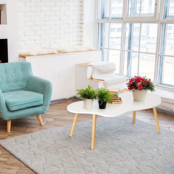 Small Coffee Table in Mid Century Modern Style, Minimalist Design, Cloud-Shaped, Suitable for Living Rooms, Dining Areas, And Outdoor Spaces