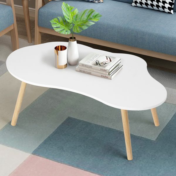 Small Coffee Table in Mid Century Modern Style, Minimalist Design, Cloud-Shaped, Suitable for Living Rooms, Dining Areas, And Outdoor Spaces