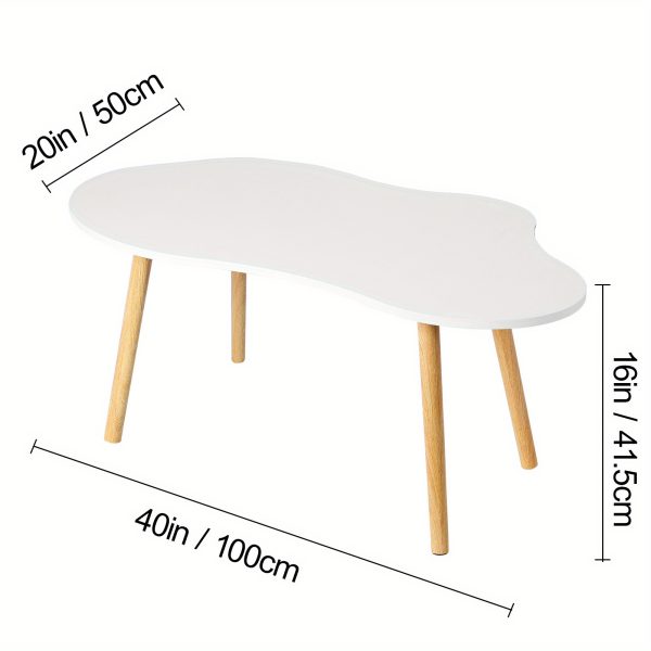Small Coffee Table in Mid Century Modern Style, Minimalist Design, Cloud-Shaped, Suitable for Living Rooms, Dining Areas, And Outdoor Spaces