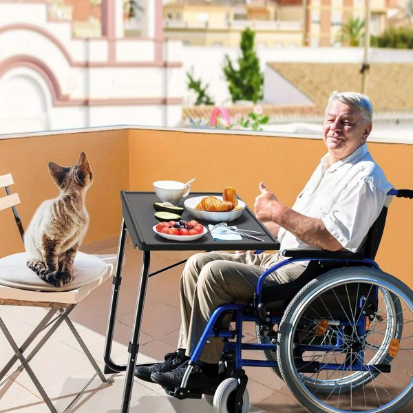 1/2包可调节折叠桌 - 折叠托盘，6种高度和3种倾斜角度设置，非常适合餐厅使用