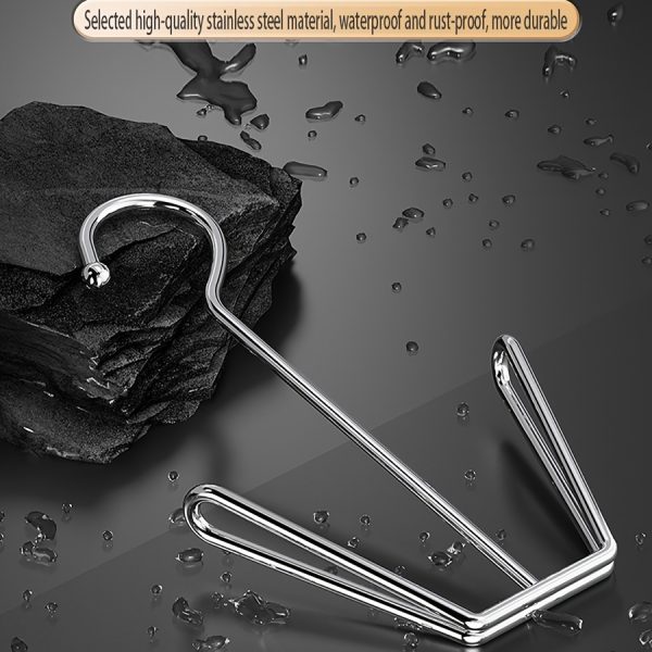 1个耐用不锈钢鞋架挂钩 - 节省空间金属收纳挂钩，适用于外套、帽子、拖鞋 | 时尚简约设计，室内/户外玄关整理器 | 壁挂式小空间鞋柜，现代极简风格，优质工艺，悬挂式鞋类收纳