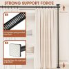 No Drill Room Divider Curtain Rod - Heavy Duty Adjustable Freestanding Partition with Tension Mount (No Drilling Required) - Frame Suitable for Apartments, Offices, Dorms - Easy Install/Remove, Height 4-10ft, Width 28-114in (Black/White)