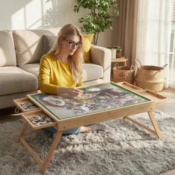 This Foldable Block Game Table Features Multiple Smoothly Sliding Drawers That Are Unlikely to Slip Or Fall Out. with Ample Surrounding Storage, It Can Be Placed Anywhere, Including The Living Room, Bedroom, Or on a Rug