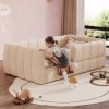 b-product-video-frame-img-8505f705fb0b0a0ea44d2f7d6b7ac8c2aa50f6bb.temu_.000001 Upholstered Floor Daybed with Removable Guardrails, Compatible with Standard US Mattresses, Safety Bed with High Headboard And Footboard, Beige