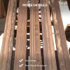 Outdoor Table and Chairs for 4 People, Wooden Patio Table and Dining Bench Set, 3 Piece All Weather Furniture Set with Wagon Wheel Design for Backyard Garden, Deck, Carbonized