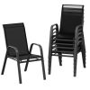 Set of 6 Brown Outdoor Patio Chairs with High Back, Stackable and All-Weather Resistant Textilene Fabric, Perfect for Backyard, Poolside, Garden, and Balcony Dining