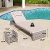 3 Pieces Chaise Lounge Set, Modern Outdoor Patio Furniture with Adjustable Backrest & Side Table, Durable PE Wicker, Weather Resistant Cushions