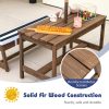 local-goods-image-1f14f500aa0-55ab900a-1b8f-47dd-90a9-574da12f1e6d Costway Kids Picnic Table Set, Wooden Kids Outdoor Furniture with Umbrella, Sponge Cushions, Kids Rectangular Activity Table and Benches for Outdoors, Accommodate 4 Children